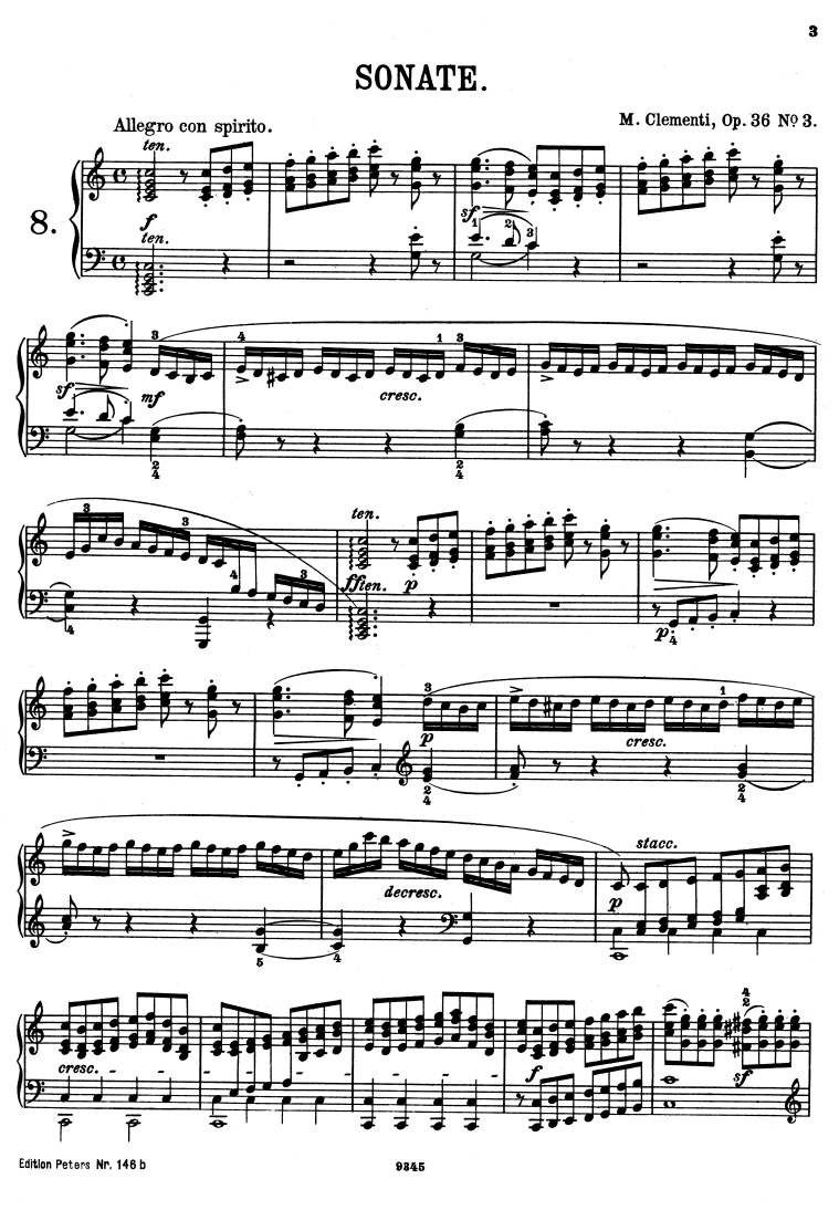 Clementi, op. 33 n. 3