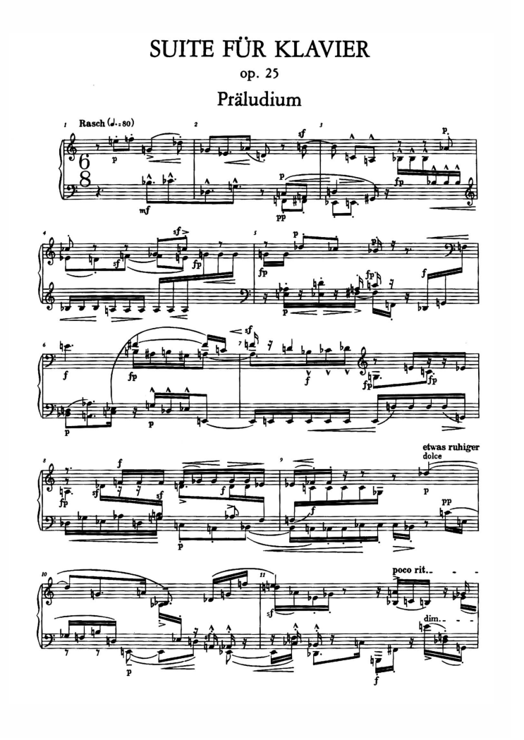 Schoenberg, op. 25 n. 1
