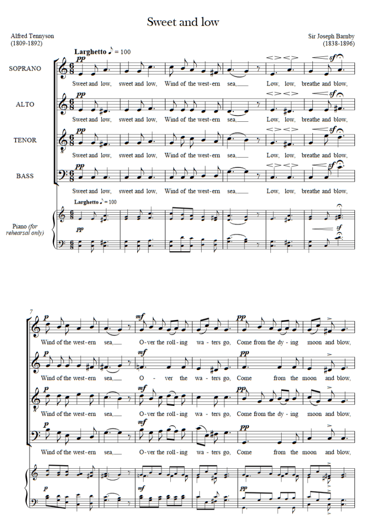 Barnby, Sweet and low